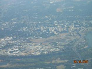 Aerial shot of Downtown Sacramento.