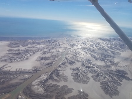 Interesting land formation along flight path to San Felipe.