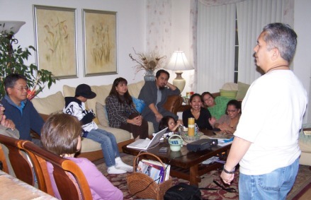 Pastor Keith leading a bible study group - Oct. 2008.